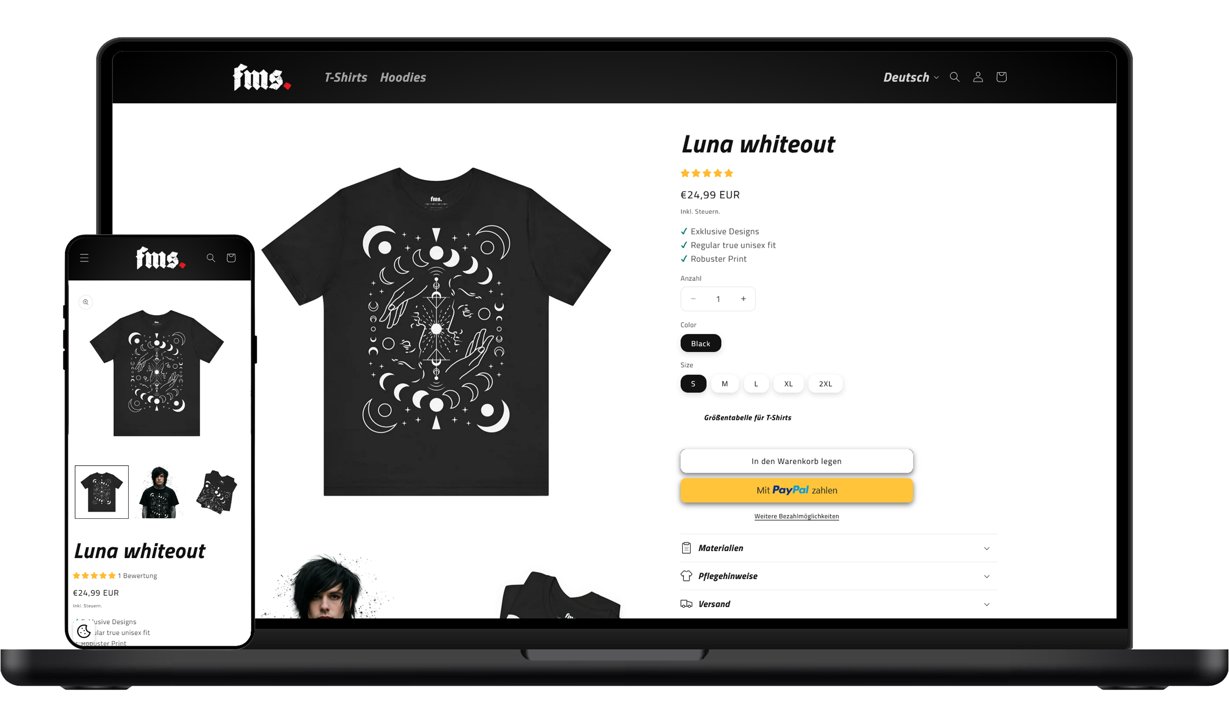 fms. Streetwear Store – Produktansicht