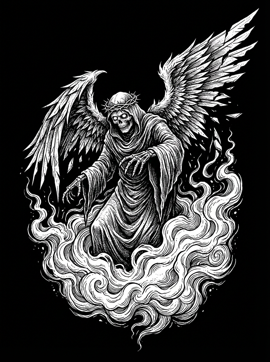 Editorial Illustration: Skeleton Angel